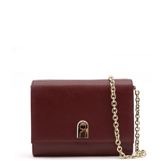 Furla Handbags - FURLA Bordeaux Gold Chain Shoulder Bag
